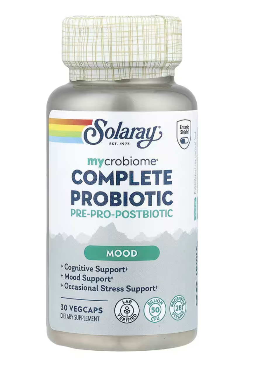 Solaray Микробиом Пробиотическая Смесь, Mycrobiome Complete Probiotic 50 Billion CFU, 30 вег. капсул 