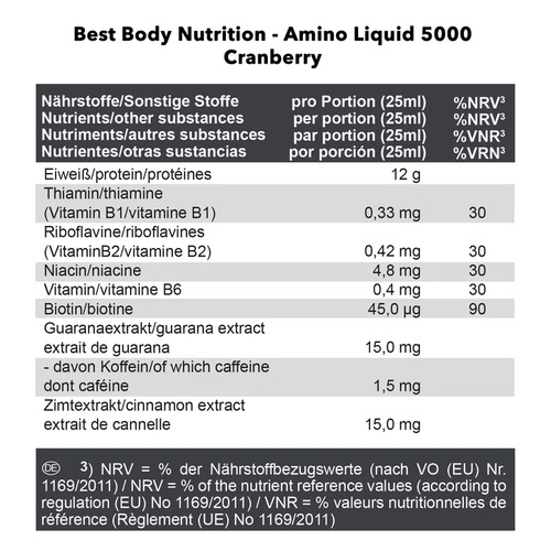 Best Body Nutrition Жидкие Аминокислоты, Amino Liquid 5000, 1000 мл