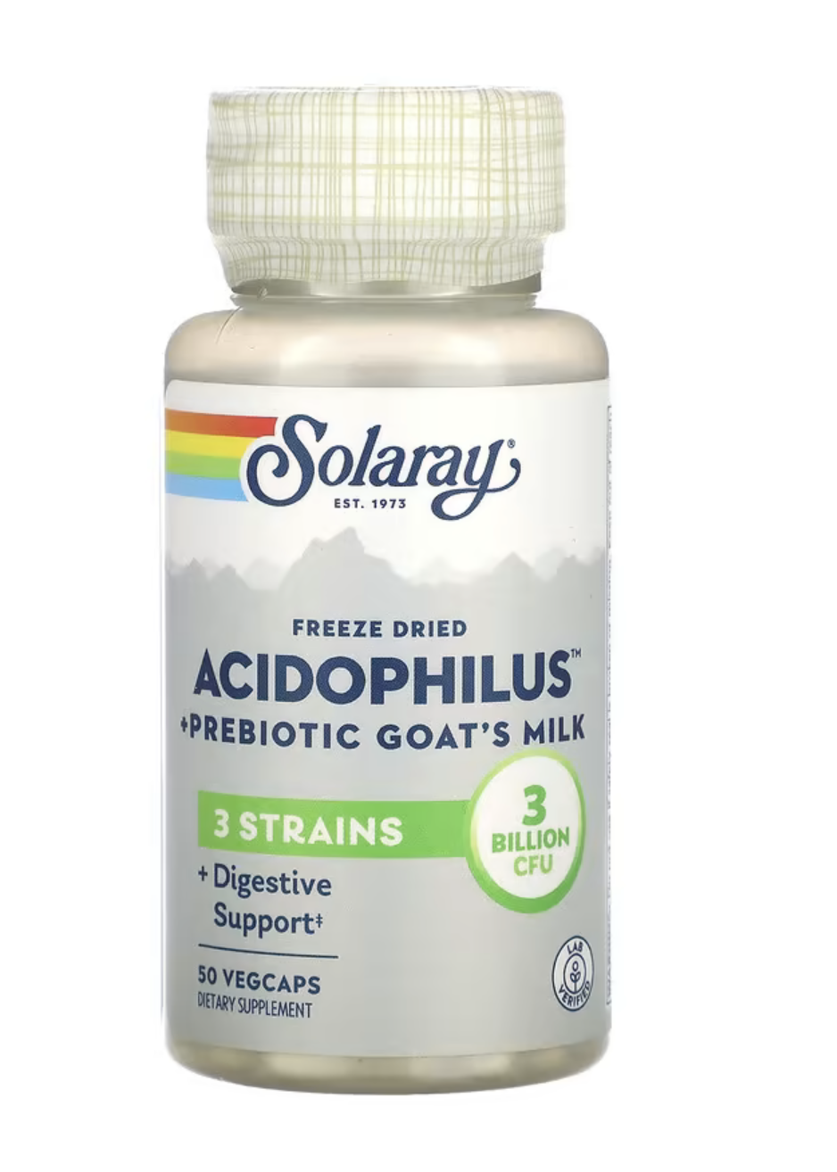 Solaray Ацидофилус+Пребиотическое Козье Молоко, Acidophilus+Prebiotic Goat's Milk 3 Billion, 50 шт 