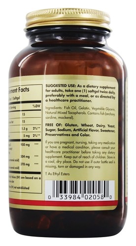 Solgar Омега-3 Тройная сила 950 мг, 100 капсул