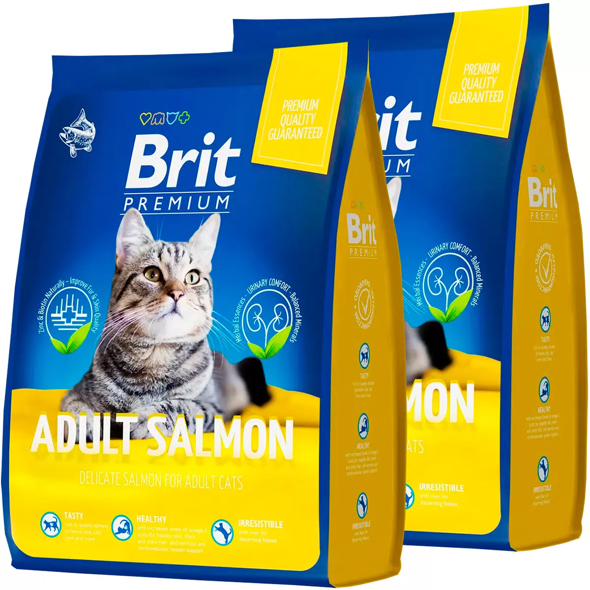 Brit Premium, Сухой корм для взрослых кошек со вкусом лосося, 2 кг