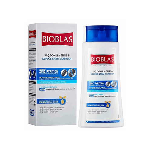 BIOBLAS Anti hair loss zinc pyrition, шампунь с пиритионом цинка против перхоти 360 мл