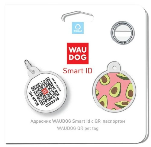 WAUDOG, Адресник Smart ID c QR-паспортом, Металл, Рисунок 