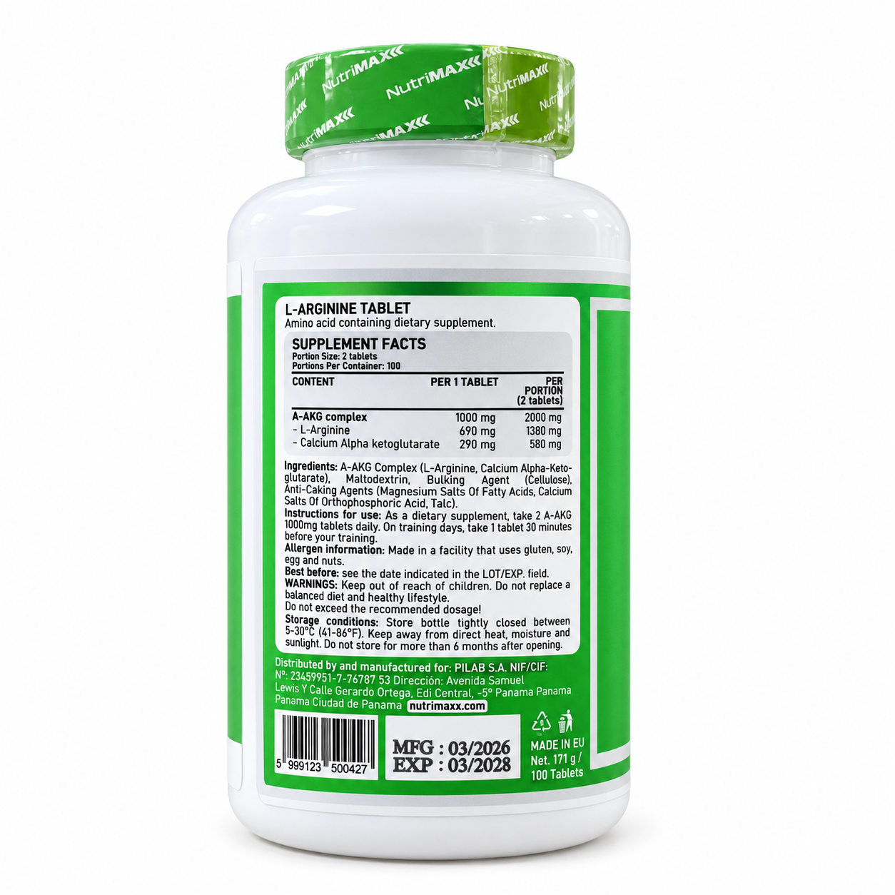 Nutrimax L-Arginine, L-Аргинин, 100 таблеток