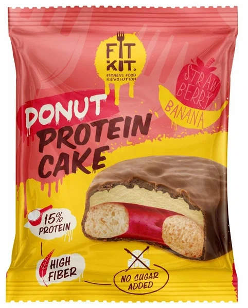 FIT KIT Протеиновое печенье с высокобелковым суфле, DONUT 100 гр