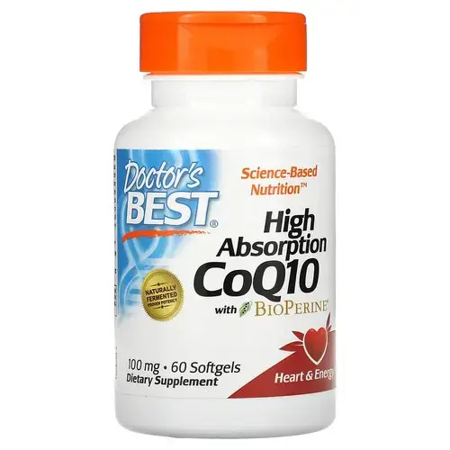Doctors Best Коэнзим Q10 с высокой степенью усвоения с BioPerine 100 мг, 60 мяг. таблеток  