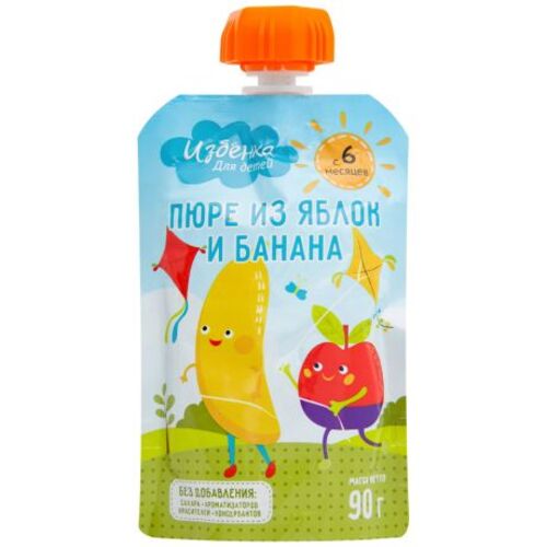 ВкусВилл Пюре из груш и яблок с 5 месяцев, 90 гр 