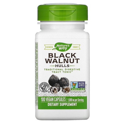 Nature's Way, скорлупа черного ореха, 500 мг, 100 капсул
