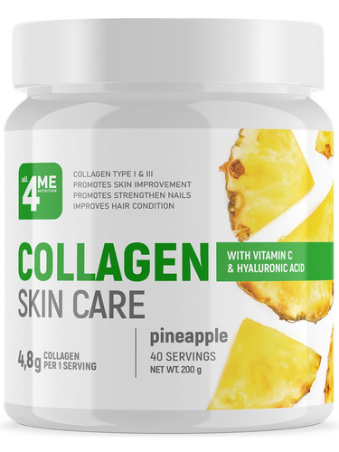 4Me Nutrition Коллаген, Collagen Skin care + vitamin C + Hyaluronic Acid 200 г 
