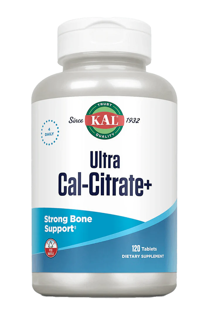 KAL, Ultra Cal-Citrate+ Кальций, Магний, D3+K2, 120 таблеток 