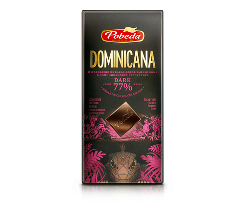 Победа, Шоколад горький 77% какао, Dominicana, 100 гр