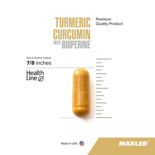 Maxler Curcumin Turmeric with Bioperine, Куркумин с биоперином 90 капсул