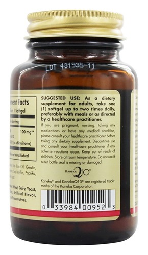 Solgar Коэнзим Q-10 100 мг, 60 мягких капсул