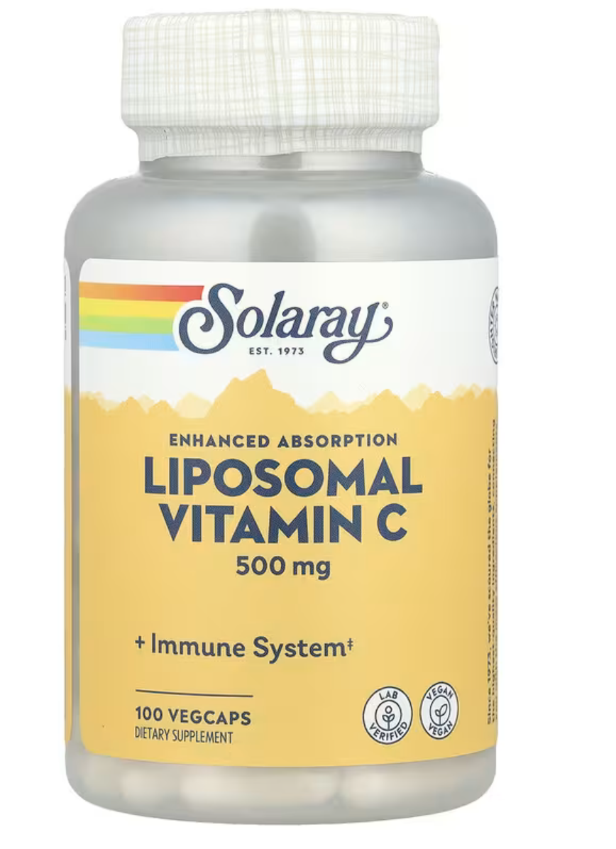 Solaray Липосомальный Витамин С, Liposomal Vitamin C, 500 мг, 100 вег. капсул 