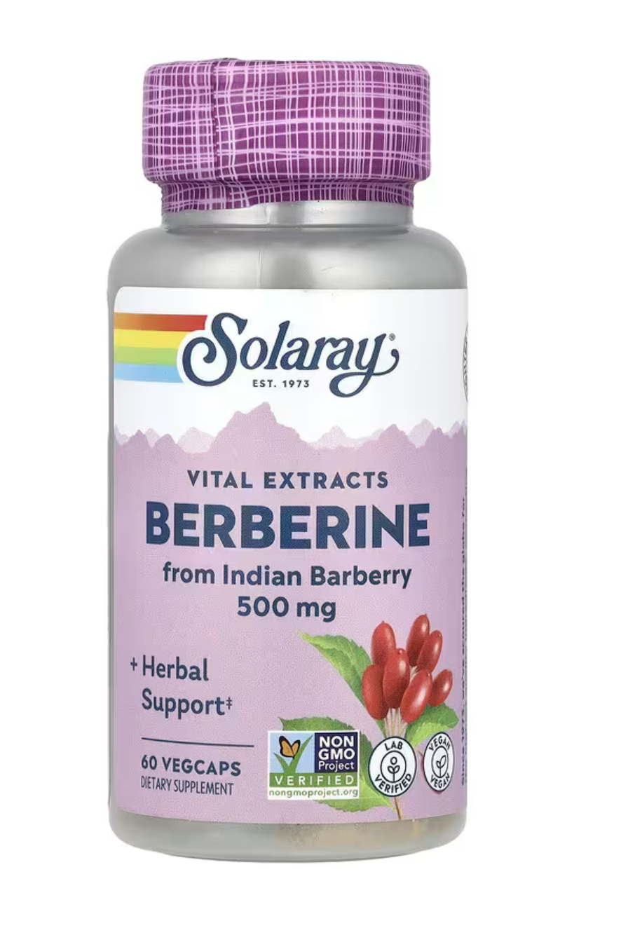 Solaray Берберин, Berberine 500мг, 60 вег. капсул 