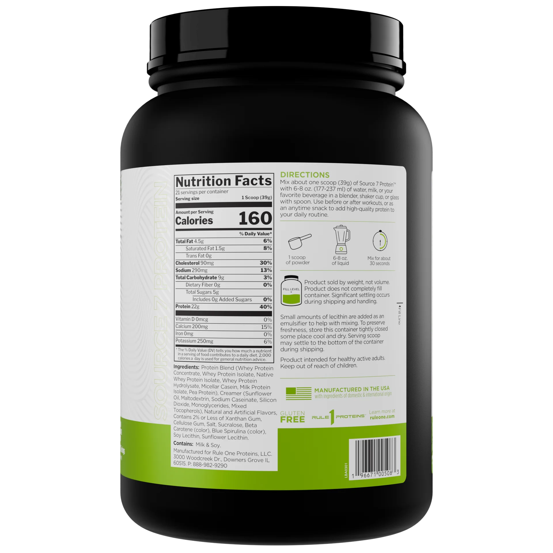 RULE1, Протеин, Source 7 Protein 819 гр (1.8 lbs)