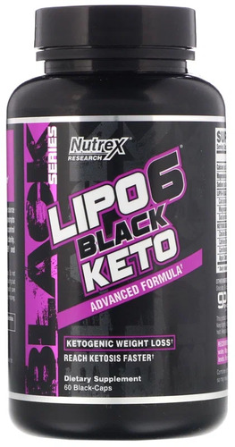 Nutrex Жиросжигатель, Lipo 6 Black KETO, 60 капсул