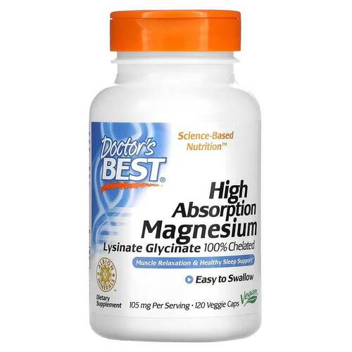 Doctors Best Магний хелат 52,5 мг, 120 вегетарианских капсул
