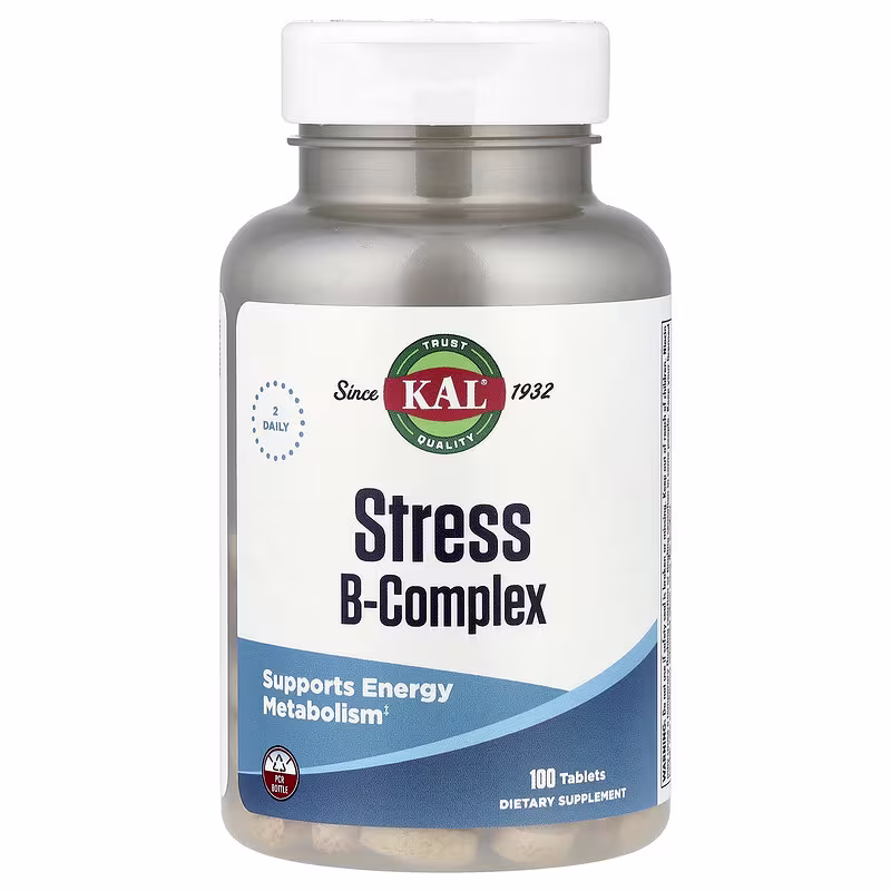 KAL, Stress B Complex, Антистресс, Комплекс В, 100 таблеток в Казахстане