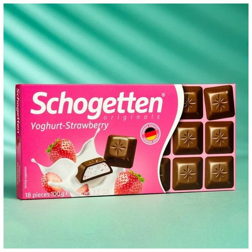 Schogetten Yogurt-Strawberry, Молочный шоколад с начинкой 