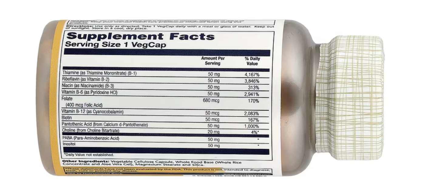 Solaray В-Комплекс 50, Vitamin B-Complex 50, 100 вег. капсул