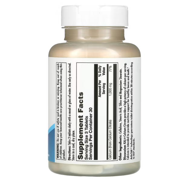KAL, Calcium Citrate, Цитрат Кальция, 1000 мг, 90 таблеток 
