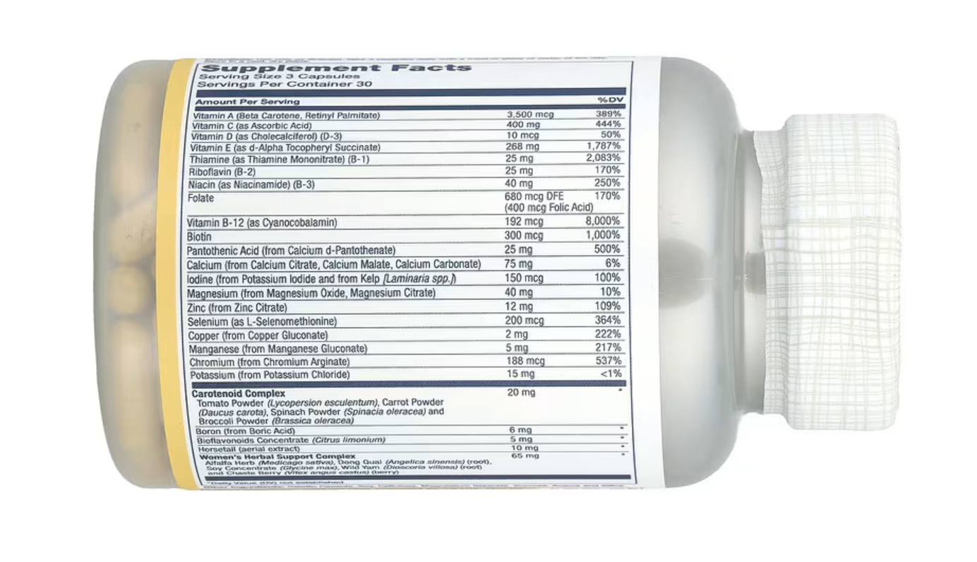 Solaray Мультивитамины для Женщин, Women's Golden Multivitamin, 90 капсул