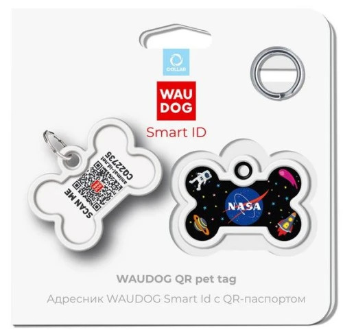 WAUDOG, Адресник Smart ID c QR-паспортом, Металл, Рисунок 