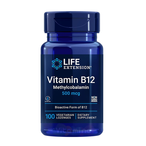 Life Extension Витамин В12 Метилкобаламин 500 мкг, 100 вегетарианских таблеток