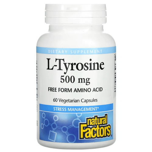 Natural Factors L-Тирозин 500 мг, 60 вегетарианских капсул