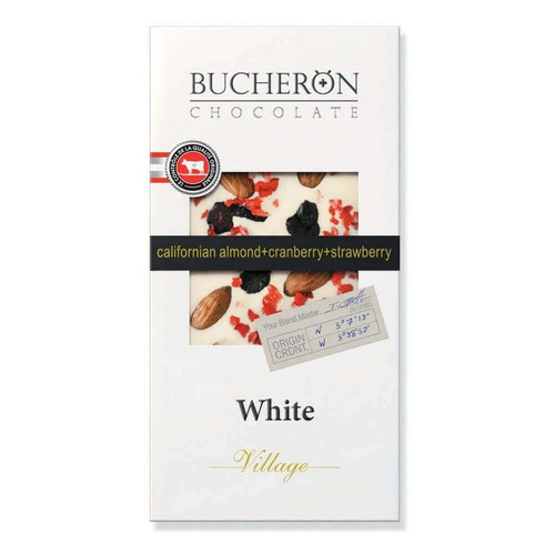 BUCHERON, Белый шоколад с миндалем, клюквой и клубникой 100 г.