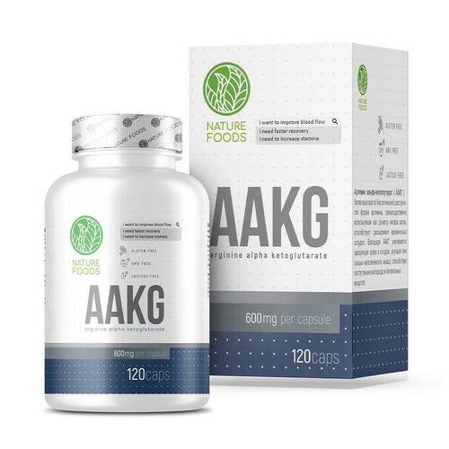 Nature Foods AAKG, L Аргинин 120 капсул