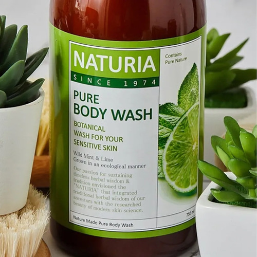 NATURIA, Гель для душа, Pure Body Wash, Wild Mint-Lime, 750 мл