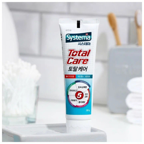 CJ LION, Зубная паста ДЛИТЕЛЬНАЯ СВЕЖЕСТЬ с ароматом зеленой мяты,Systema Total Care 120 г