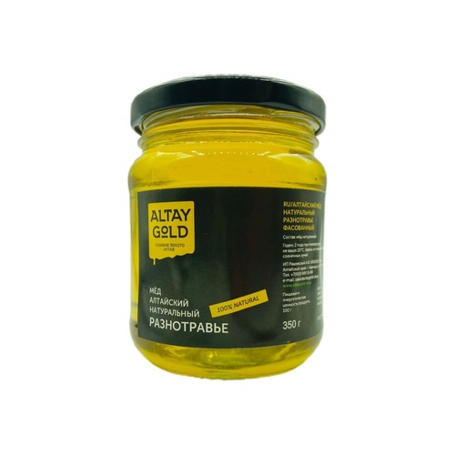 Алтай Голд, мёд классический Разнотравье (жидкое) 350 г