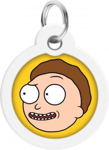 WAUDOG, Адресник Smart ID c QR-паспортом, Металл, Рисунок "Рик и Морти 2", Круг, 25 мм 