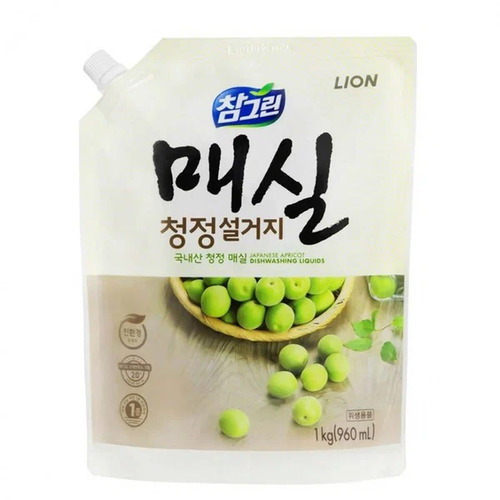 CJ LION, Средство для мытья посуды "Японский абрикос" Chamgreen J.Apricot 1 кг мягкая упаковка 