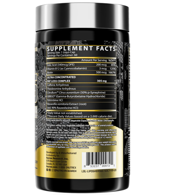 Nutrex Жиросжигатель, Lipo-6 Hers Ultra Concentrate 60 капсул