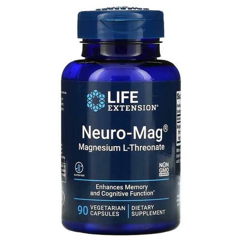Life Extension L-Треонат Магния, Neuro-Mag 90 вегетарианских капсул