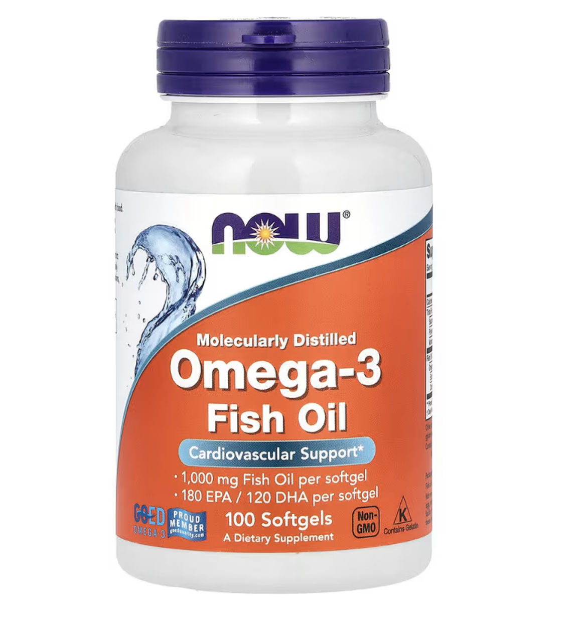 Now Foods Омега-3 1000 мг, 100 капсул 