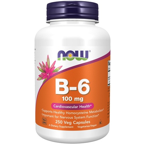 Now Foods Витамин B-6 100 мг 250 капсул