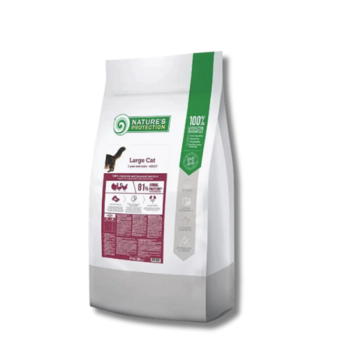 Nature's Protection, Adult, Large Cat, Сухой корм для Кошек Крупных Пород (Курица), 18 кг 