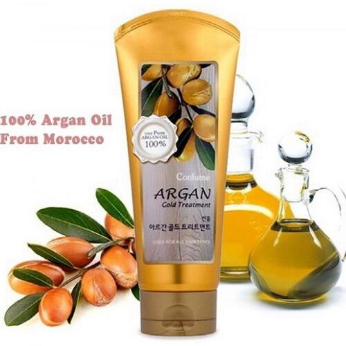 Welcos Confume Argan Gold Treatment, Маска для волос с аргановым маслом и с золотом увлажн 200 мл 
