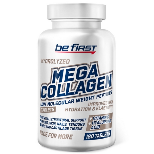 Be First Mega Collagen + Витамин С+ Гиалуроновая кислота, 120 таблеток