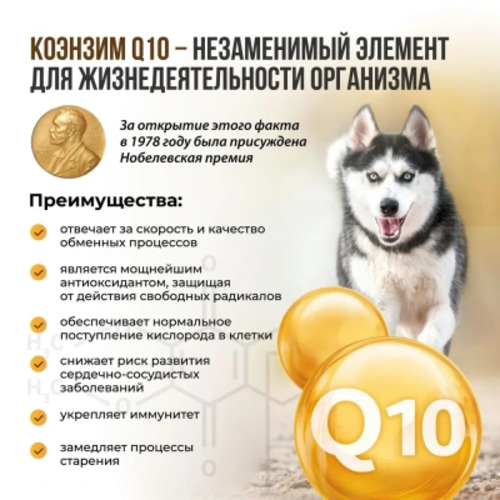 Unitabs, Витамино-Минеральный комплекс BreversComplex с Q10 и Пивными дрожжами для круп. собак 100шт
