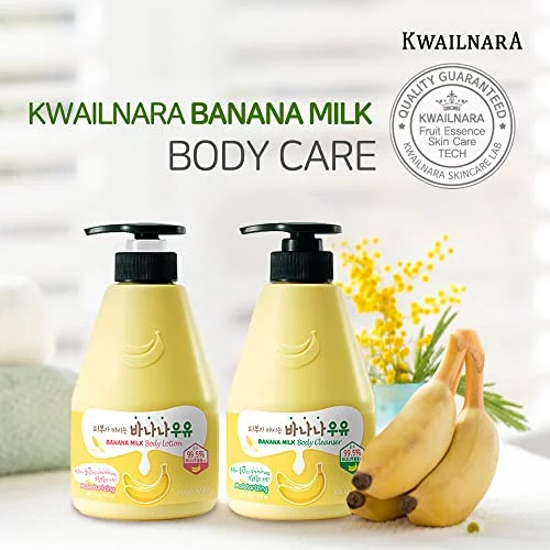 Welcos Kwailnara Banana Milk Body Cleanser, Гель для душа с банановым молоком 560 мл