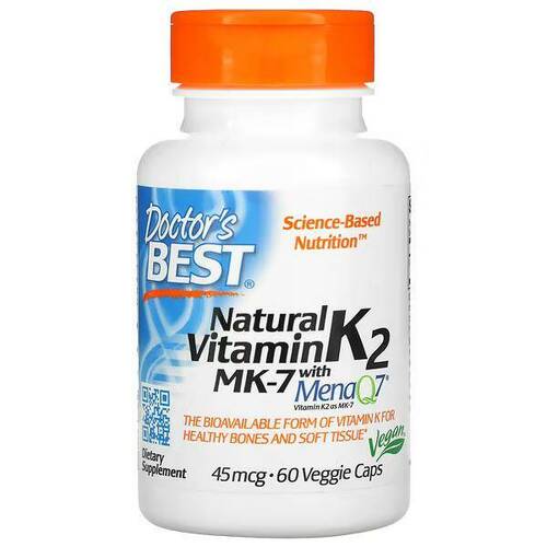 Doctors Best Витамин К2 МК-7, 45 мкг, 60 вегетарианских капсул