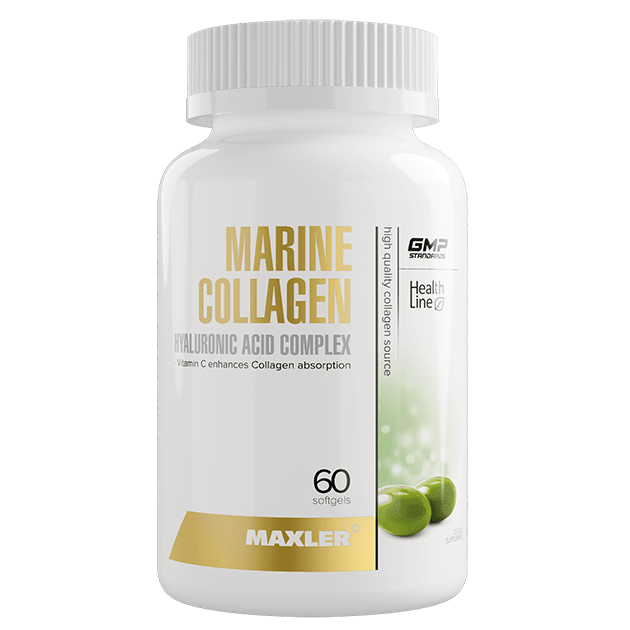 Maxler Коллаген Морской + Гиалуроновая кислота, Marine Collagen 60 капсул