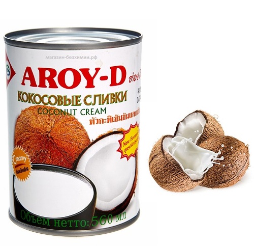 Aroy-D Кокосовые сливки 100%, 560 мл