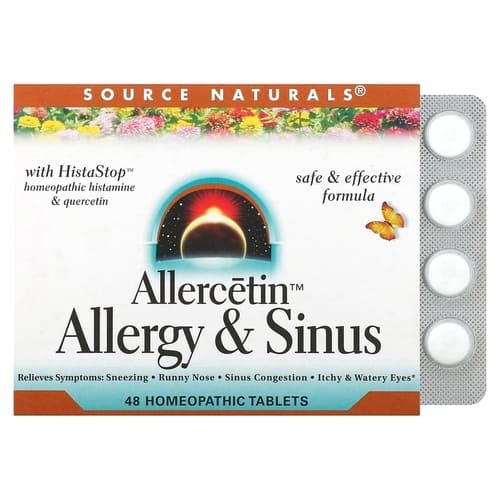 Source Naturals, Allercetin, Средство от аллергии и заложенности носа, 48 таблеток